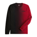 Hollister Ombre Long Sleeve Graphic Logo T-Shirt - Black & Red