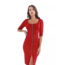 Shein Zippered Dress - Burgundy