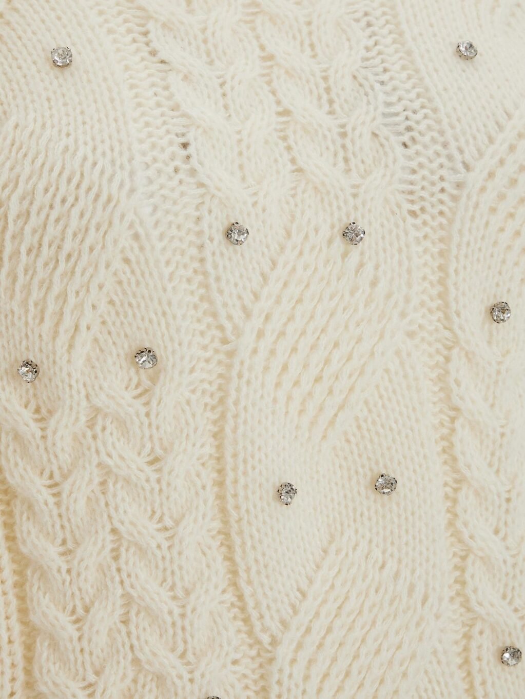 QUIZ CABLE KNIT DIAMANTE JUMPER