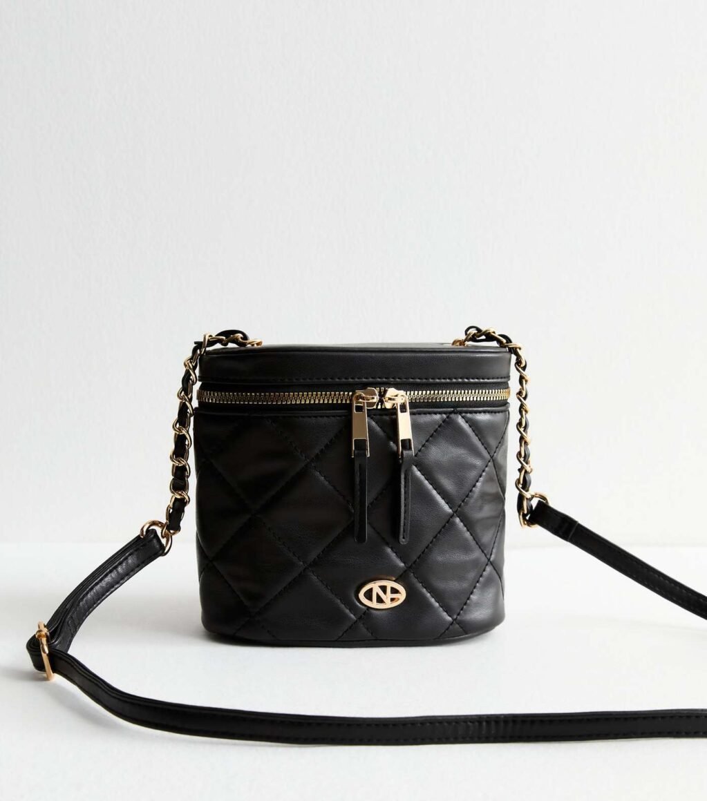 NEW LOOK QUILTED FAUX LEATHER VANITY CROSS BODY BAG