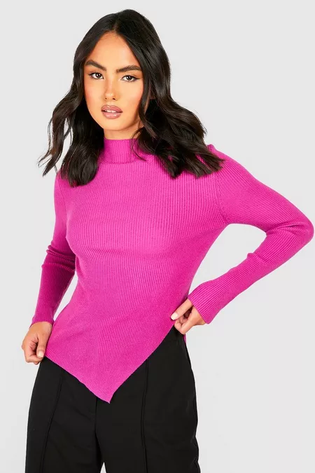 BOOHOO ASYMMETRIC HEM JUMPER