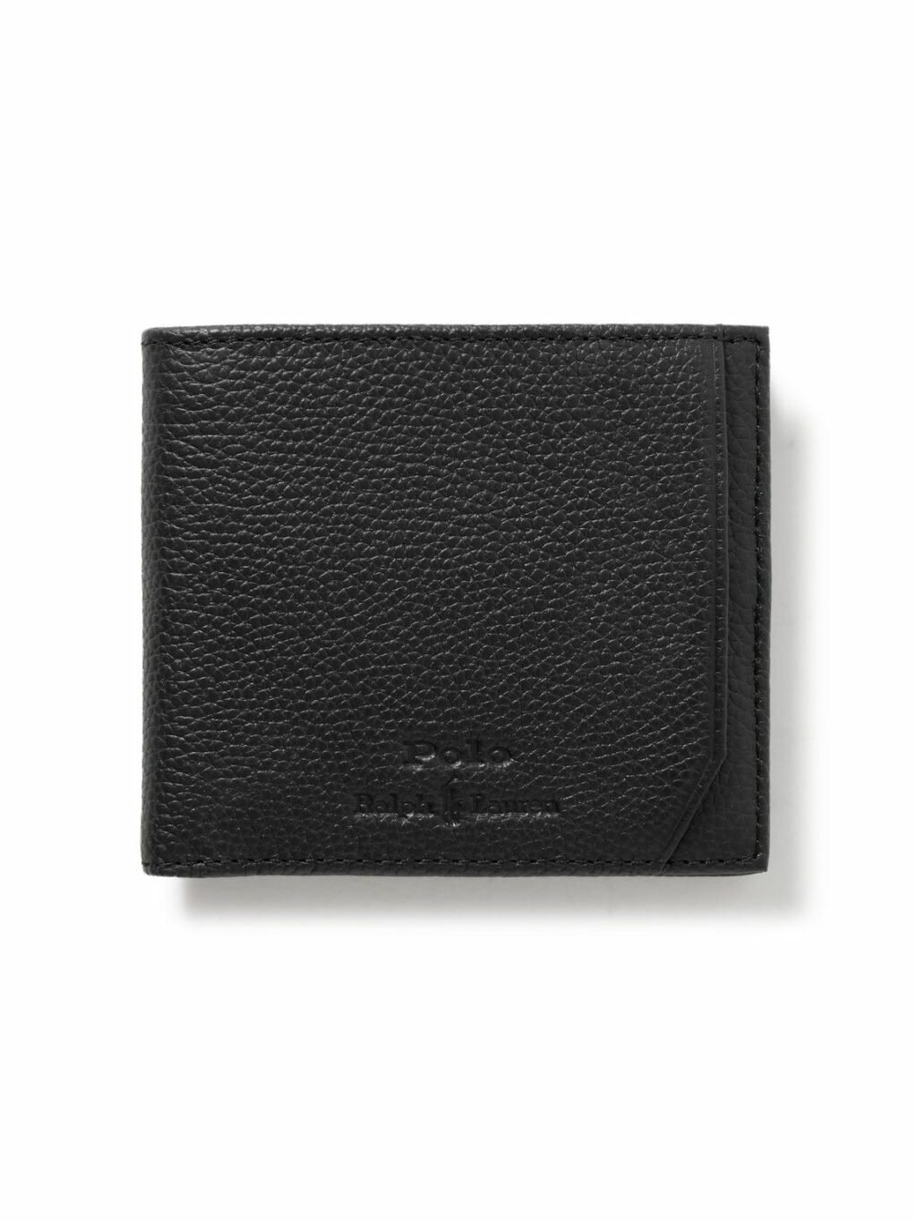 PRL PEBBLED LEATHER BIFOLD COIN WALLET