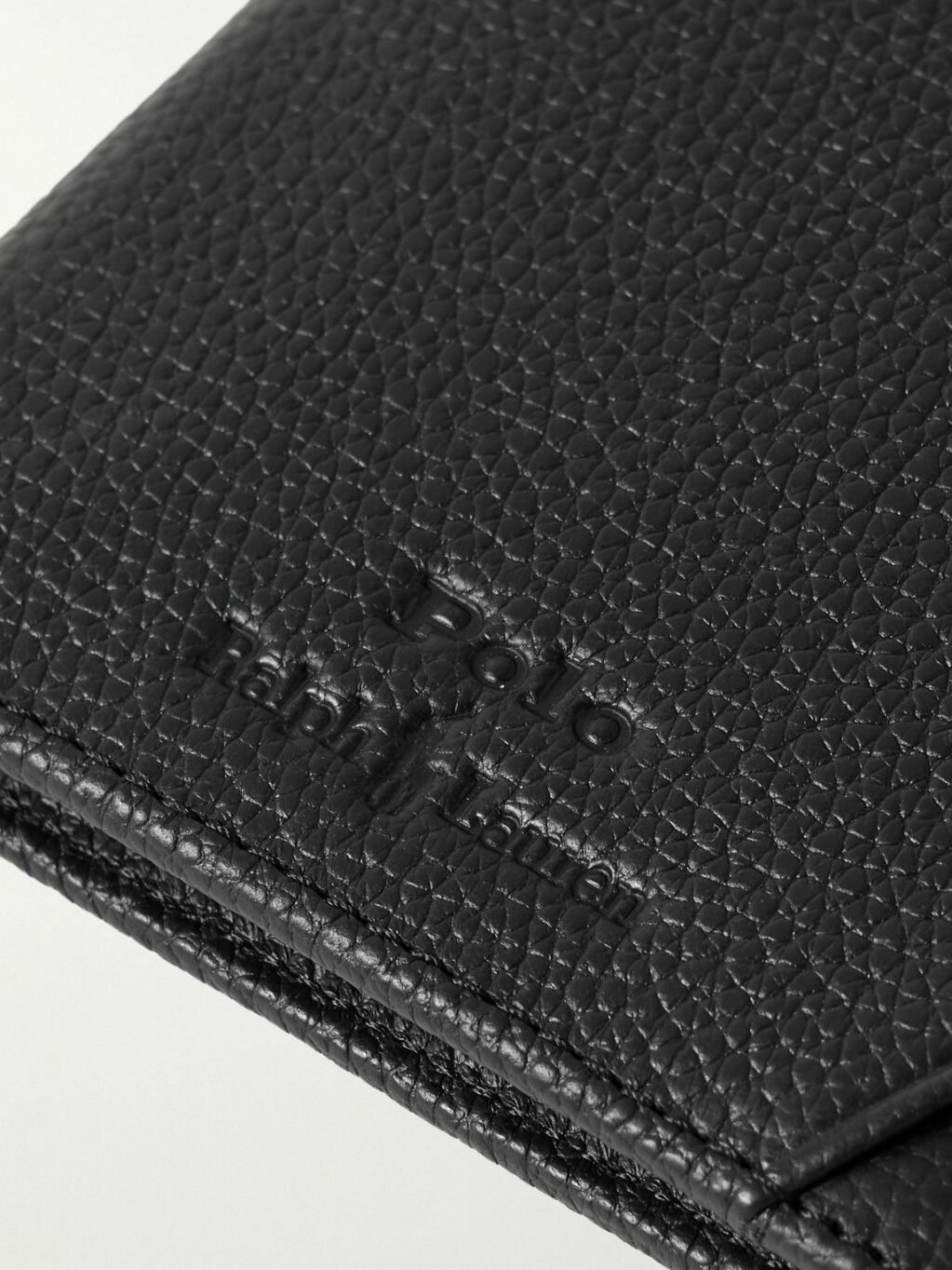 PRL PEBBLED LEATHER BIFOLD COIN WALLET